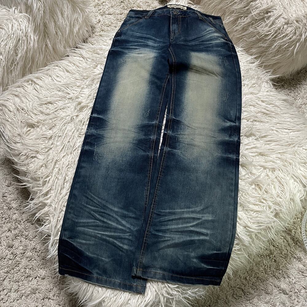 Vintage Japanese Brand Faded Wash Low-rise Bootcut Denim Jeans Blue size 29